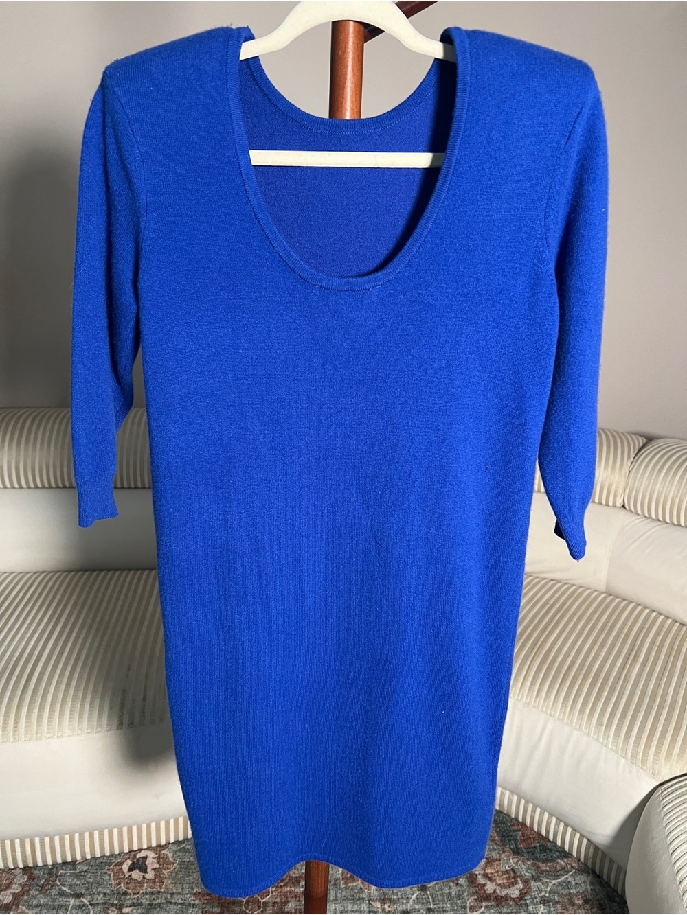 FRAME Strong Shoulder Cashmere Blend Scoop Back Sweater Dress Size S - Picture 10 of 14